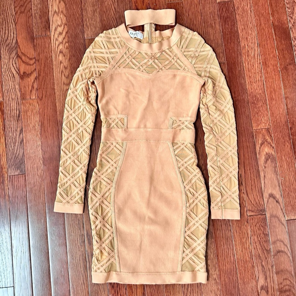 House of‎ CB Cressida Bandage Bodycon Geometric Long Sleeve Dress